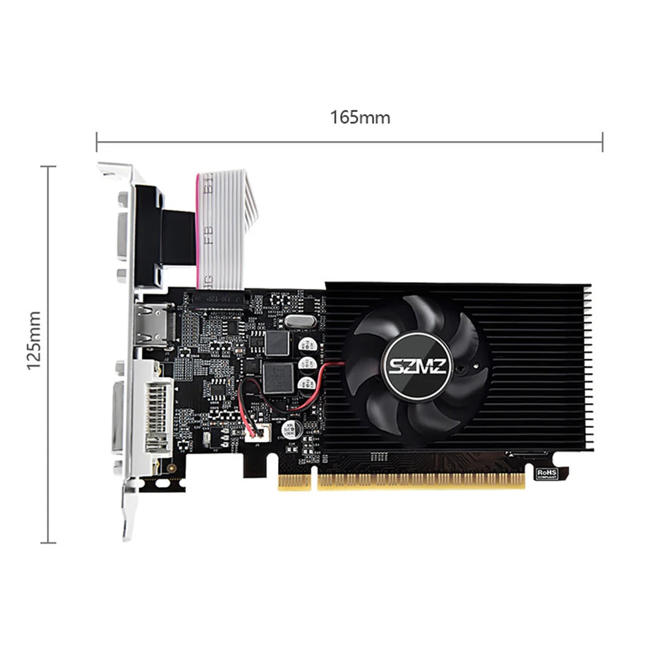 GT730 4GB DDR3 128Bit/64Bit Graphics Card with HDMI VGA DVI Port PCI-E2.0 16X Computer Graphics Video Card GT610 for Office/Home