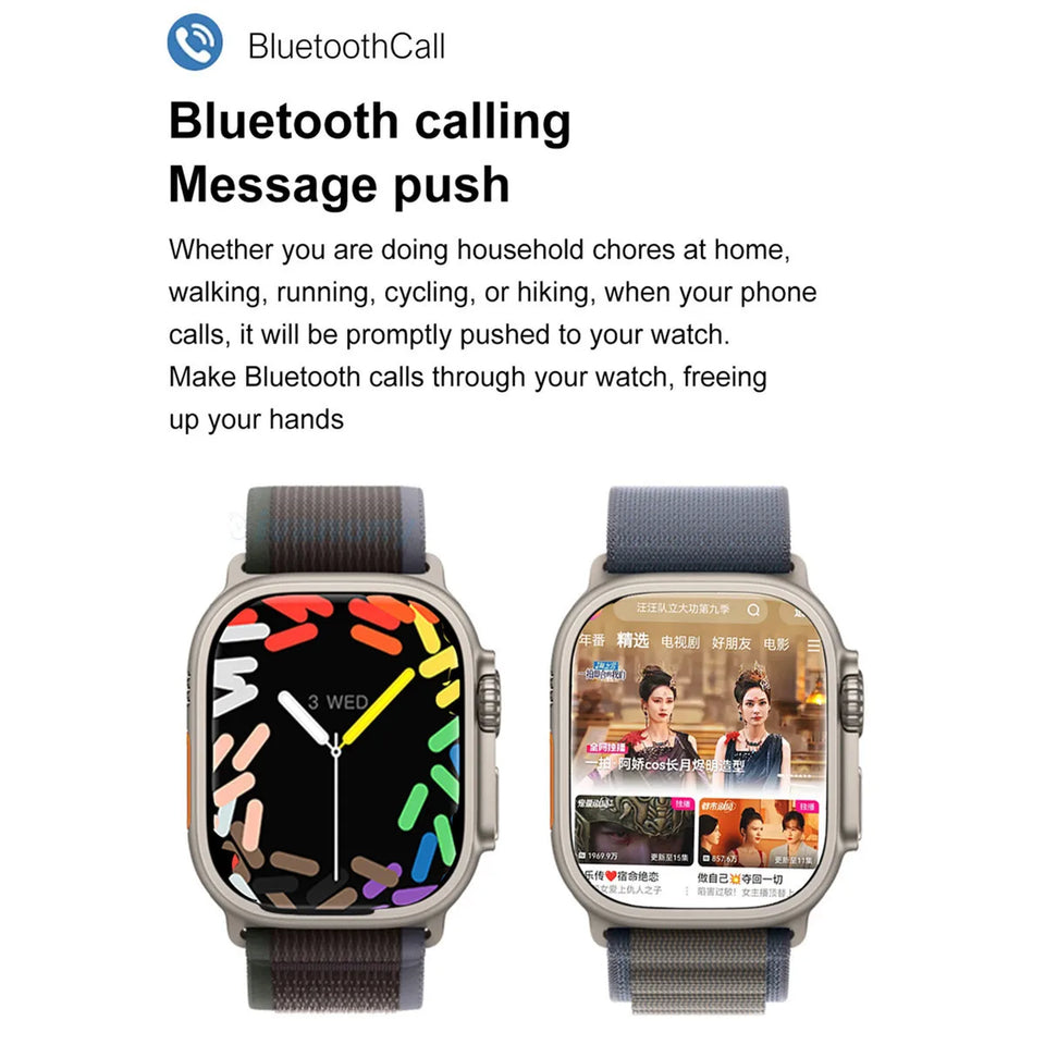 Original S9 Ultra Smart Watch 4G SIM Card Android 190 °Rotation Camera GPS WIFI APP Play Store Download Smartwatch Men Women