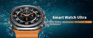 2024 New Watch Ultra GPS Track Smart Watch Men AMOLED Body Temperature Clock Sport Bluetooth Call Smart Watch For Samsung Galaxy