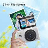 64MP Digital Photo Camera for Photography 4K Video Vlog Camcorder YouTube Webcam Cameras 18X Digital Zoom Camera 3" Flip Screen