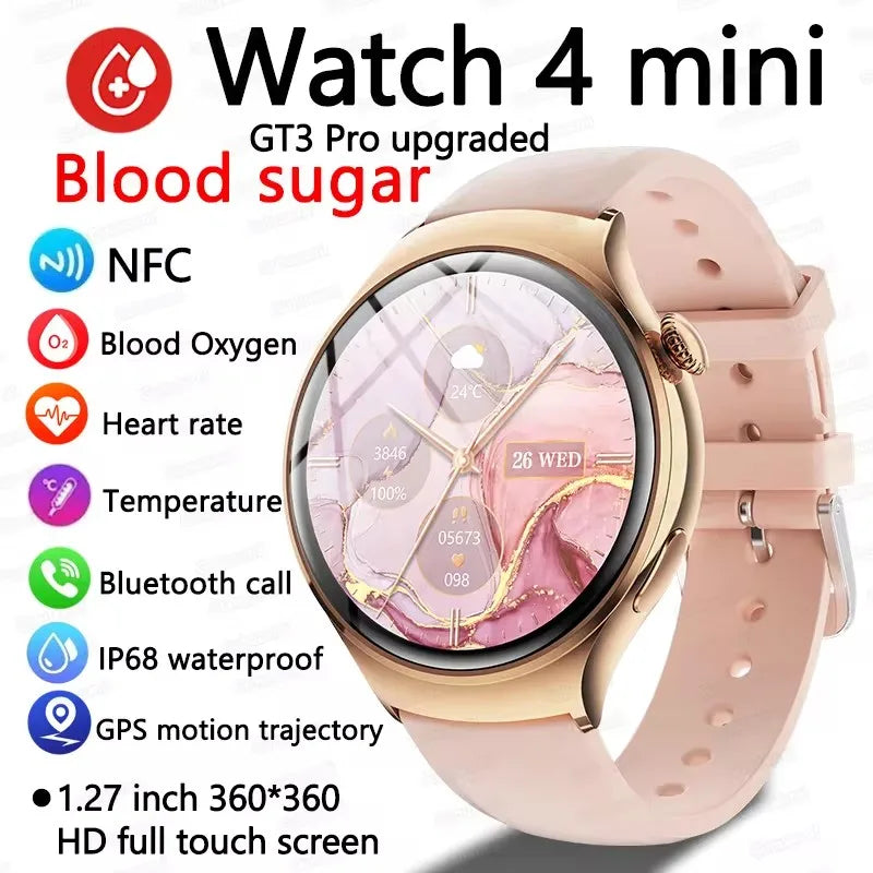 For Huawei IOS Xiaomi Gold Fashion Smart Watch Women GPS Sport Trajectory Heart Rate NFC Bluetooth Call Waterproof Smartwatches