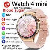 For Huawei IOS Xiaomi Gold Fashion Smart Watch Women GPS Sport Trajectory Heart Rate NFC Bluetooth Call Waterproof Smartwatches