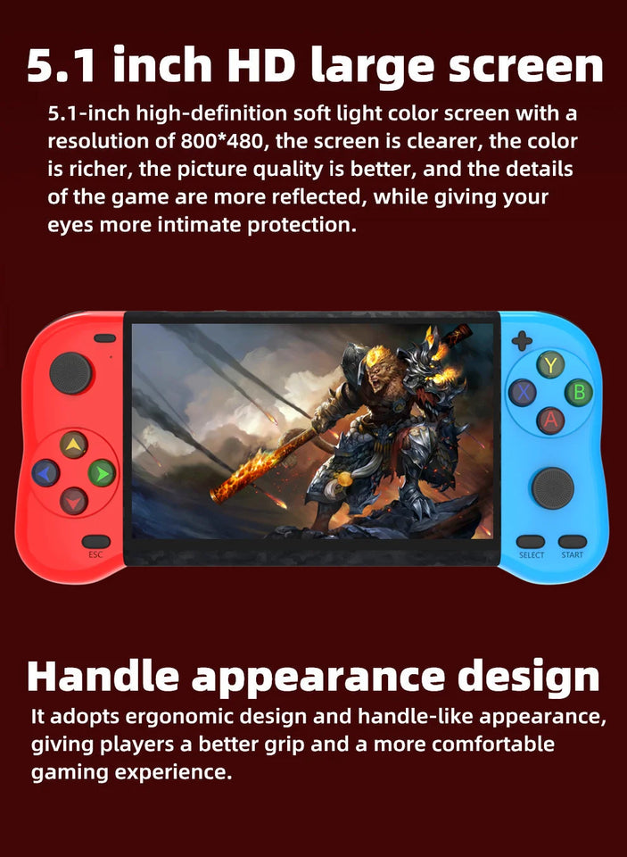WALKGAMER new 5.1-inch double play video handheld game console 12000 game portable emulator arcade retro gaming  mp4 game device