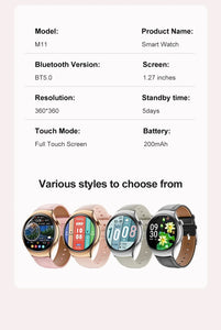 For Huawei IOS Xiaomi Gold Fashion Smart Watch Women GPS Sport Trajectory Heart Rate NFC Bluetooth Call Waterproof Smartwatches