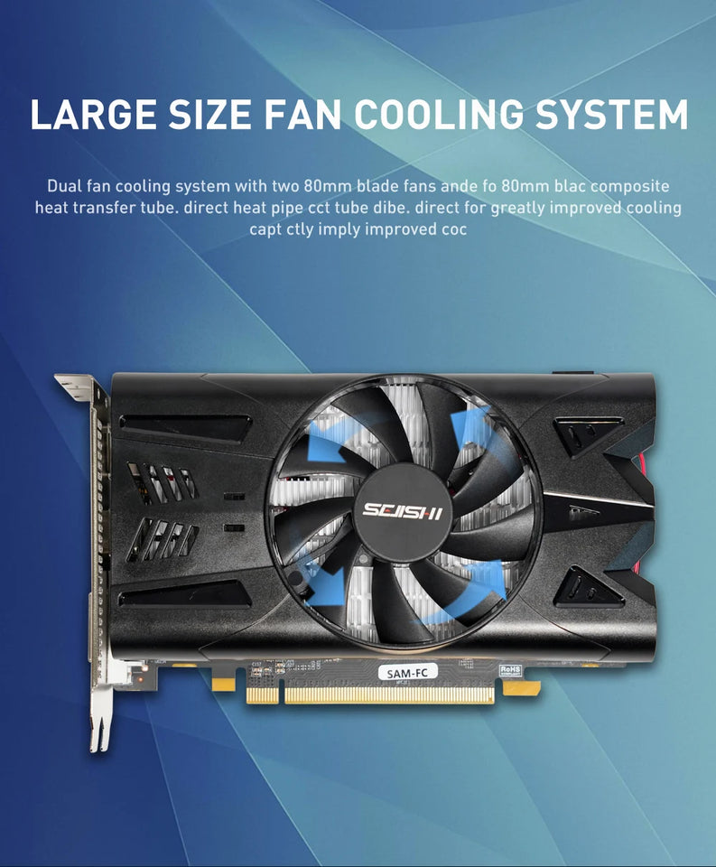 SEJISHI RX 470 4G Graphics Cards AMD Radeon RX470 4GB GDDR5 256bit Video Card HDMI DP DVI Desktop Gaming Computer placa de video