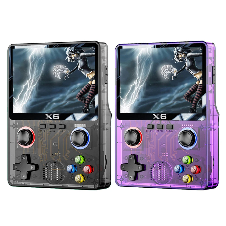 X6 Portable Video Game Console 2000mAh 3.5 Inch IPS Screen 8000 Games Built in 11 Emulators Support Double Player Children Gifts