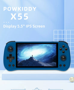 NEW color POWKIDDY X55 5.5 INCH 1280*720 IPS Screen RK3566 Handheld Game Console Open-Source Retro Console Children's gifts
