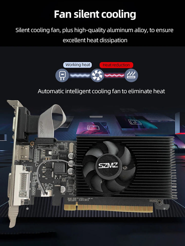GT730 4GB DDR3 Graphics Card with HDM VGA DVI Port PCI-E2.0 16X Computer Graphics Video Card GT610 1/2GB for Office/Home