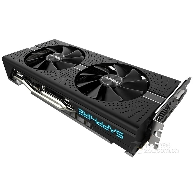 Used SAPPHIRE RX580 8G Nitro 14nm Video Card 2304SP 256Bit GDDR5 Graphics Cards RX 500 RX 580 8GB Nitro+ DP HDMI DVI 2304 SP