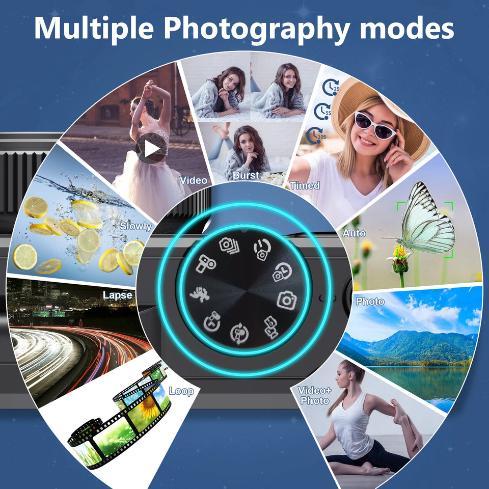 64MP Digital Photo Camera for Photography 4K Video Vlog Camcorder YouTube Webcam Cameras 18X Digital Zoom Camera 3" Flip Screen