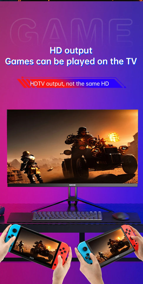 NEW X80 Portable Game Console 7-inch HD Large Screen Arcade PS1 Emulator Multi-function Nostalgia Classic PSP Handheld Game
