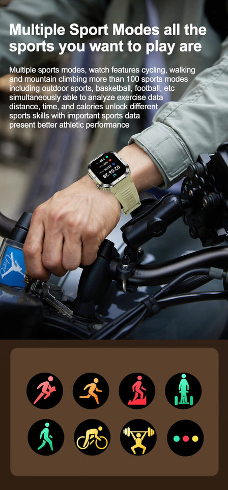 2023 New Full Touch Smart Watch Men For Android Xiaomi Blood Pressure Oxygen Fitness Watch 5 Atm Waterproof Military SmartWatch