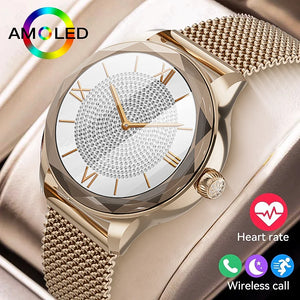 Zordai OD8 Ultra Thin Smart Watch For Women AMOLED Full Screen IP68 Waterproof Lady Watch Sports Fitness Tracker Smartwatch 2024