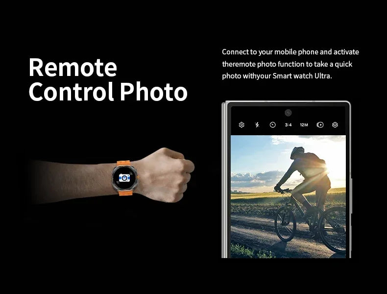 2024 New Watch Ultra GPS Track Smart Watch Men AMOLED Body Temperature Clock Sport Bluetooth Call Smart Watch For Samsung Galaxy