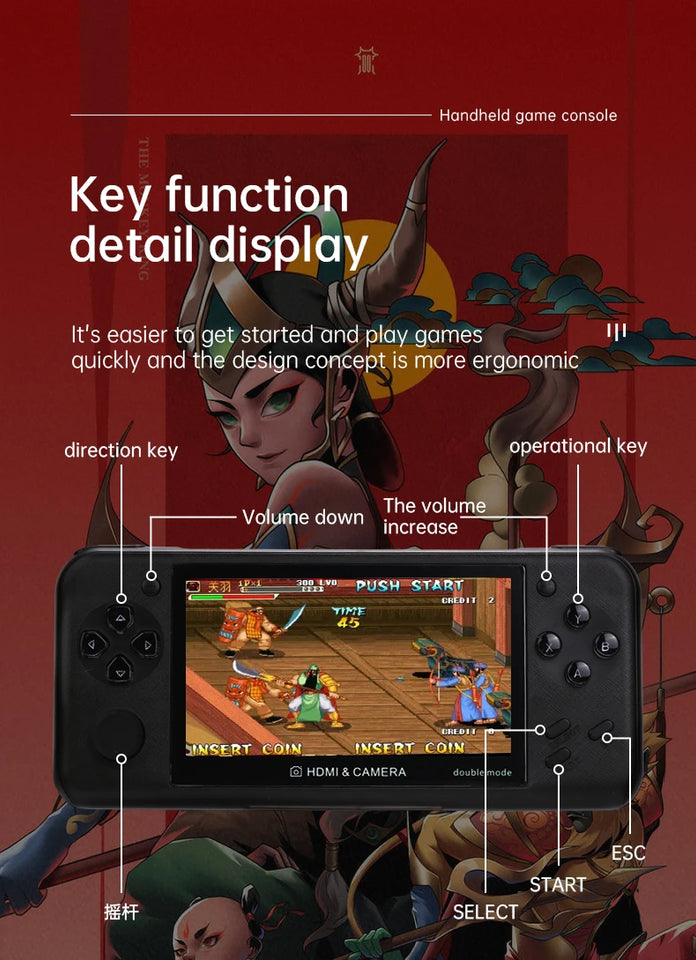 XY-10  4.3 inch Game Console Portable Camera MP5 LCD Rechargeable Handheld Doubles game machine 8G 10000+games  Children's Gifts