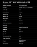 GIGABYTE GeForce RTX 4060 WINDFORCE OC 8G 2023 Gaming New Graphic Card GDDR6 RTX4060 8G Nvidia GPU Video Cards 8Pin 128 Bit