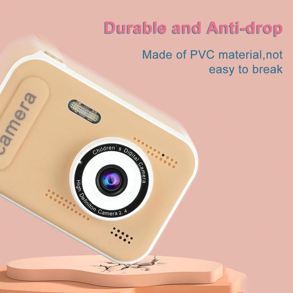 1080P Kids Digital Camera Dual Lens 2.4 Inch IPS Screen Interesting Games Birthday Christmas Gift for Boys Girls
