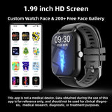 1.99" Bluetooth Call Smart Watch Men Women Full Touch Screen Sports Fitness Pedometer Smartwatch for Android iPhone