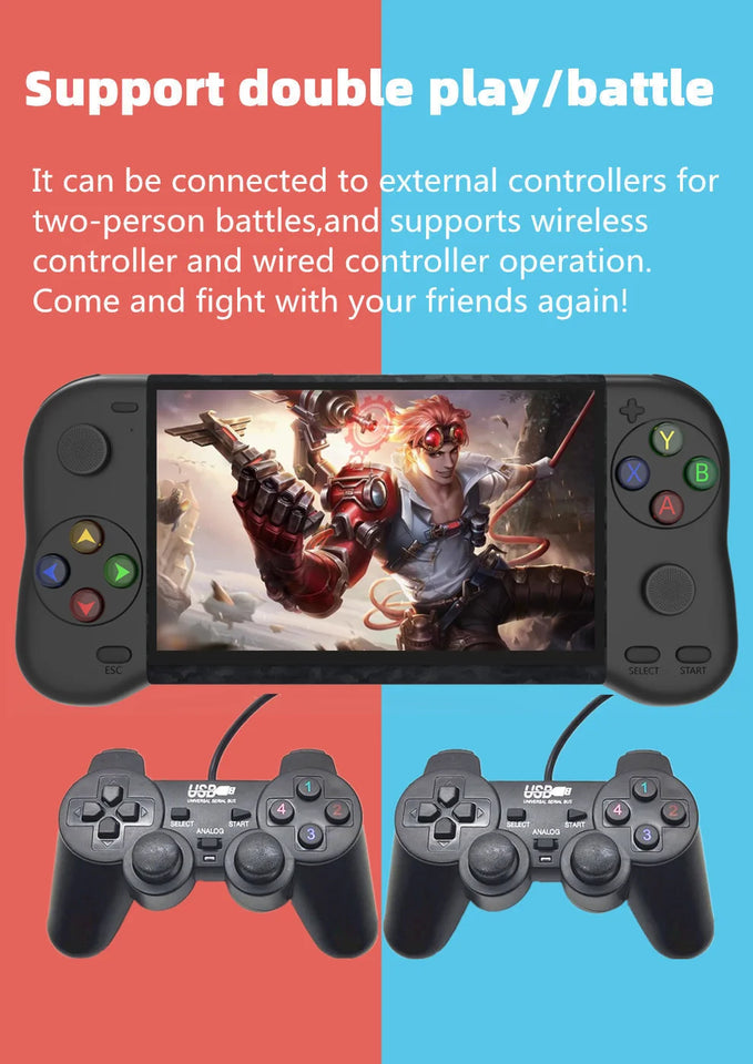 WALKGAMER new 5.1-inch double play video handheld game console 12000 game portable emulator arcade retro gaming  mp4 game device