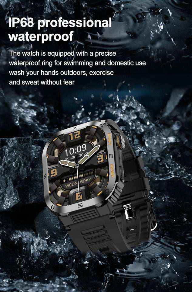 2023 New Full Touch Smart Watch Men For Android Xiaomi Blood Pressure Oxygen Fitness Watch 5 Atm Waterproof Military SmartWatch