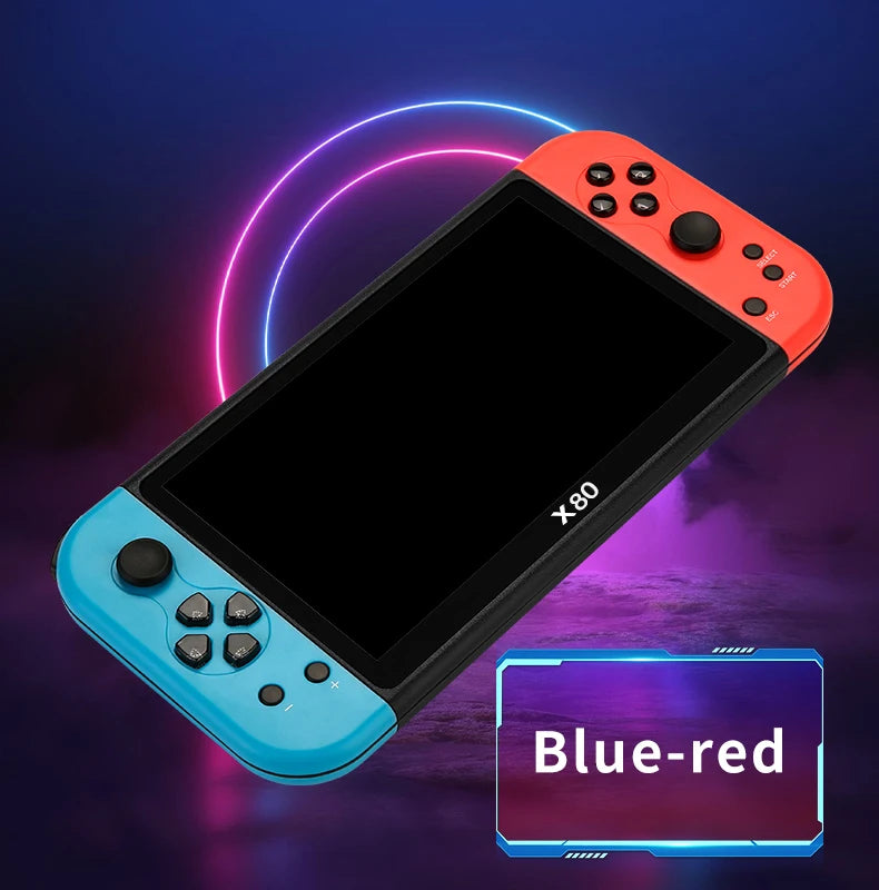 NEW X80 Portable Game Console 7-inch HD Large Screen Arcade PS1 Emulator Multi-function Nostalgia Classic PSP Handheld Game