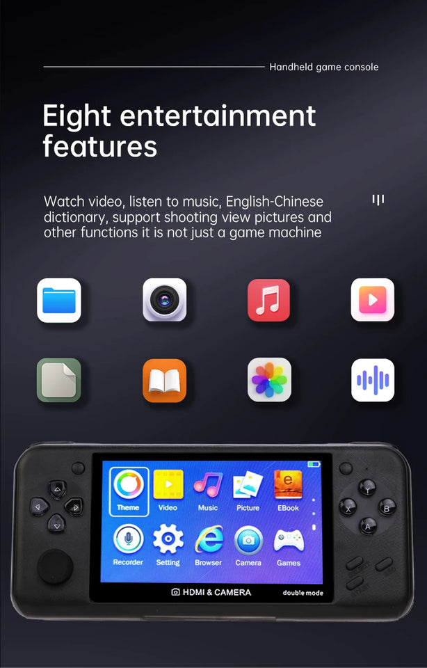 XY-10  4.3 inch Game Console Portable Camera MP5 LCD Rechargeable Handheld Doubles game machine 8G 10000+games  Children's Gifts