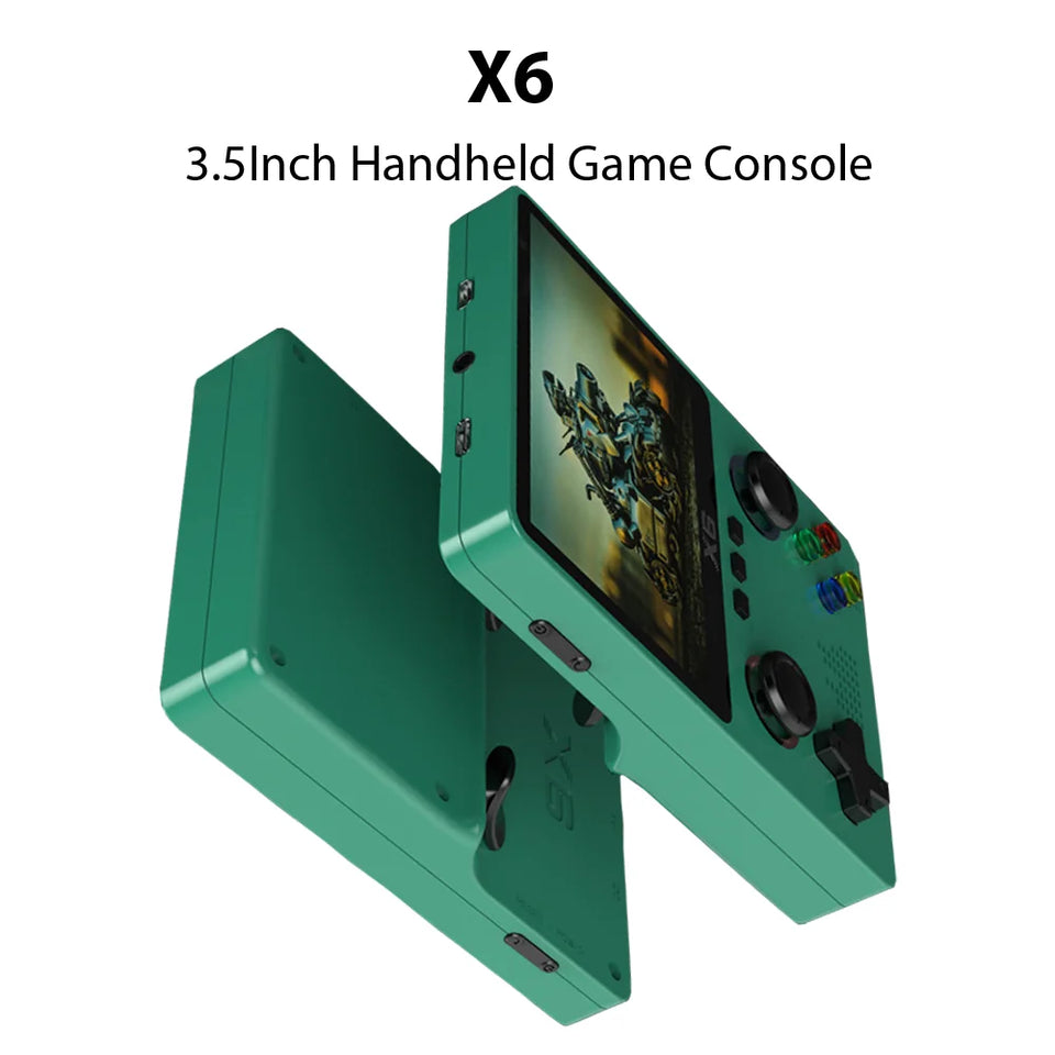 2024 New X6 3.5Inch IPS Screen Handheld Game Player Dual Joystick 11 Simulators GBA Video Game Console for Kids Gifts