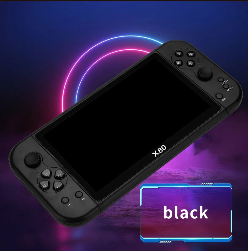 NEW X80 Portable Game Console 7-inch HD Large Screen Arcade PS1 Emulator Multi-function Nostalgia Classic PSP Handheld Game