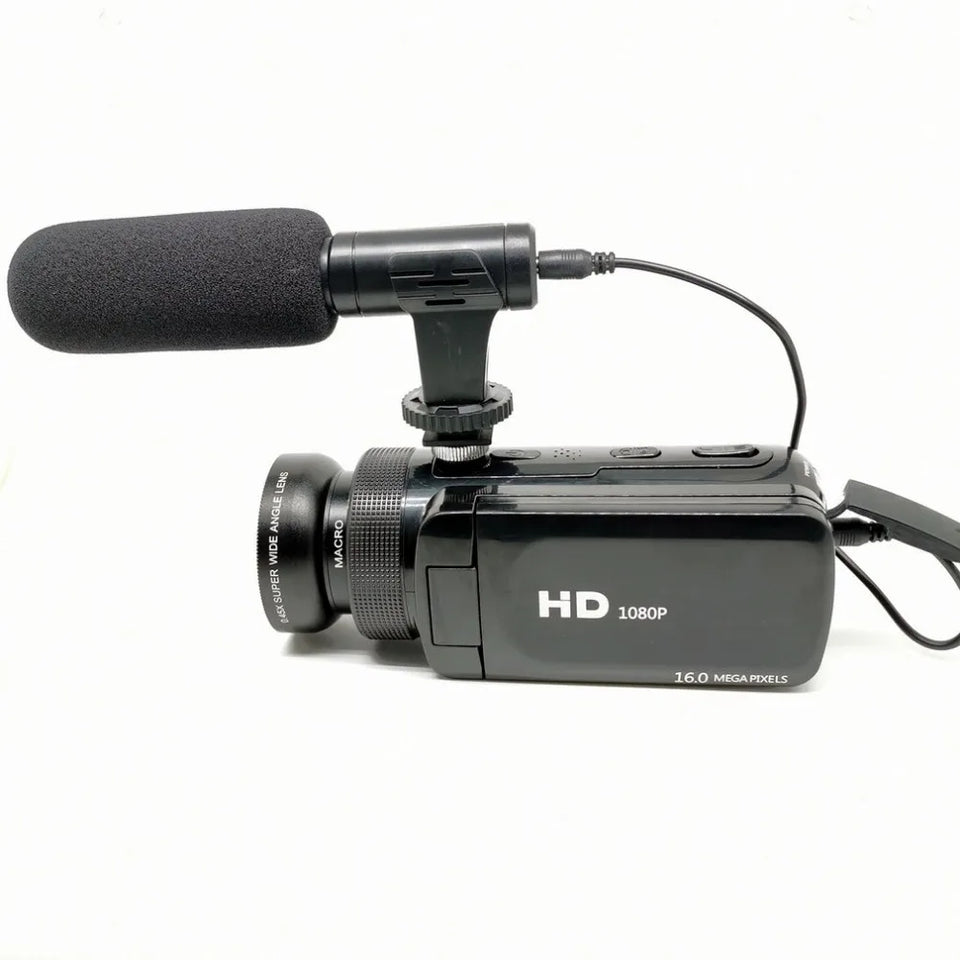 2024 New D100 1080P Video Camera Camcorder 16 X Digital Zoom Camera With Microphone Wide Angle Lens Digital Camera Recorder Set