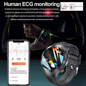 Laser Treatment Three High Smart Watch ECG Blood Glucose Smartwatch Body Temperature Bluetooth Call Clock 2024 New Medical Grade