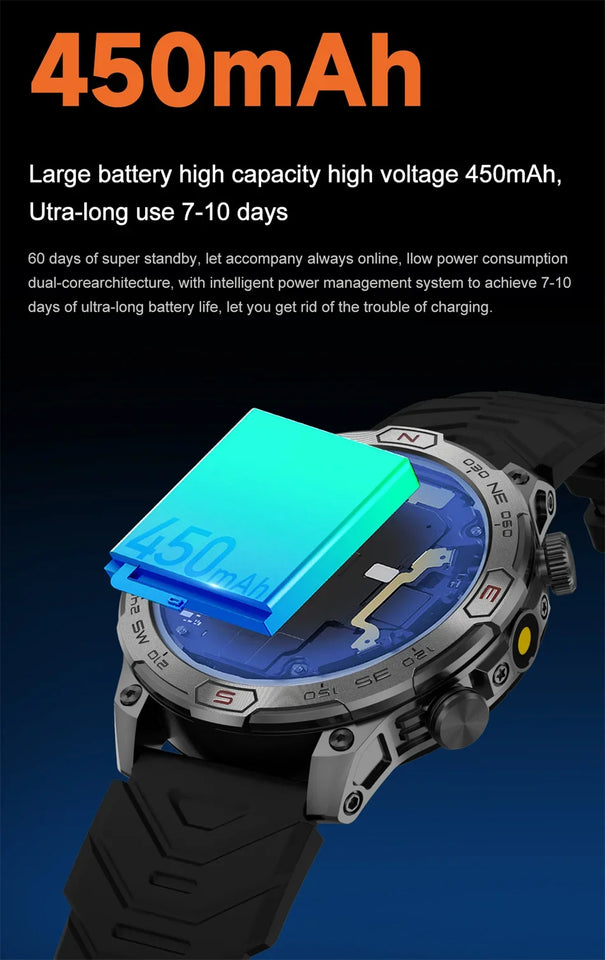 2024New For Huawei Xiaomi GPS Motion Trajectory Smart Watch Men Ultra HD AMOLED Screen Large Battery Bluetooth Call SmartWatches