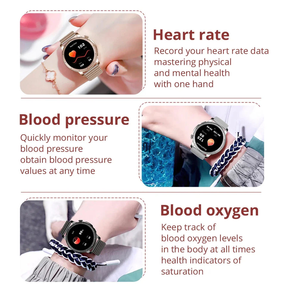 V65 Smartwatch Women 1.32 inch AMOLED Bluetooth Call Smart Watch Custom Dial Watches Heart Rate Tracker For Android iOS Watches