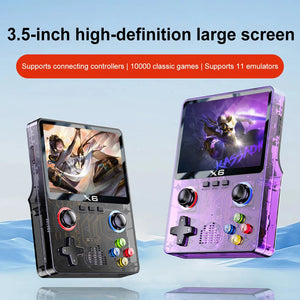 X6 Portable Video Game Console 2000mAh 3.5 Inch IPS Screen 8000 Games Built in 11 Emulators Support Double Player Children Gifts