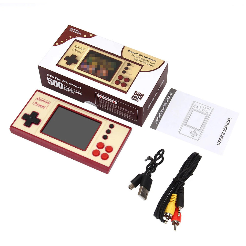 K30 Classic Retro Portable Mini Handheld Video Game Console 2.8 Inch Color LCD Kids Color Game Player Built-in 500 Games