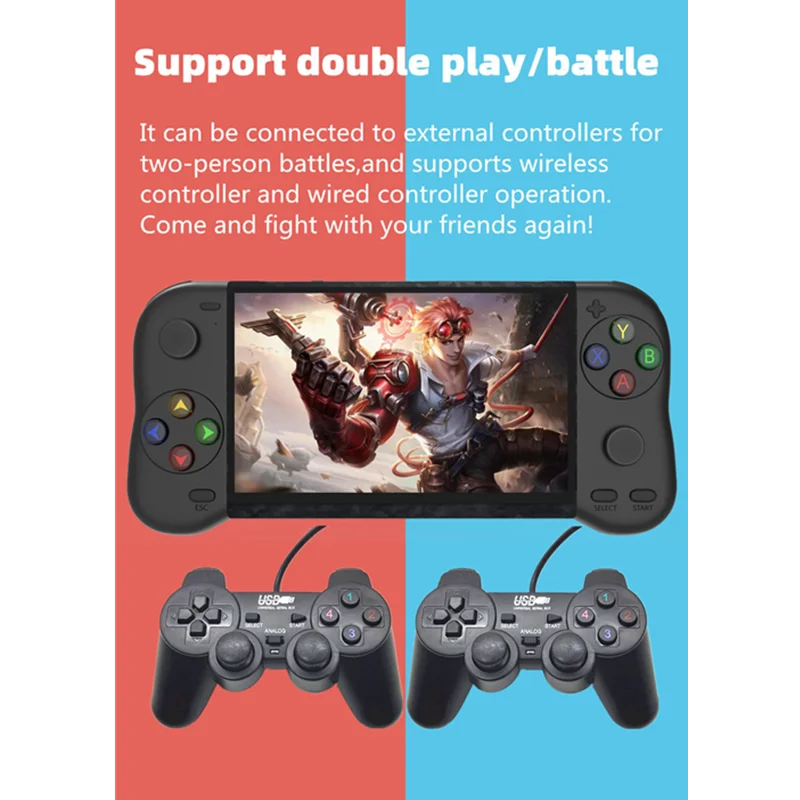 WALKGAMER new 5.1-inch double play video handheld game console 12000 game portable emulator arcade retro gaming  mp4 game device