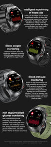 Laser Treatment Three High Smart Watch ECG Blood Glucose Smartwatch Body Temperature Bluetooth Call Clock 2024 New Medical Grade