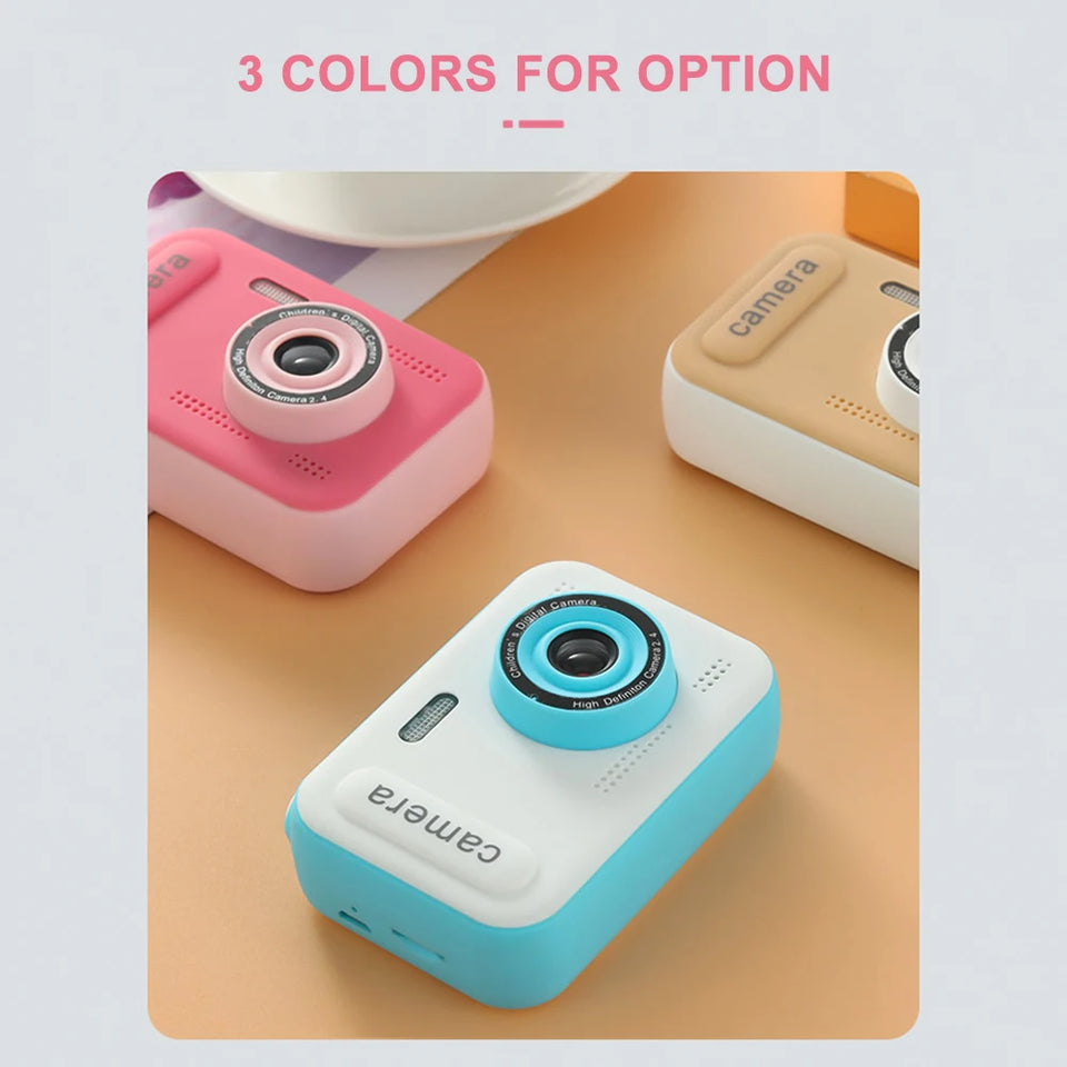 1080P Kids Digital Camera Dual Lens 2.4 Inch IPS Screen Interesting Games Birthday Christmas Gift for Boys Girls