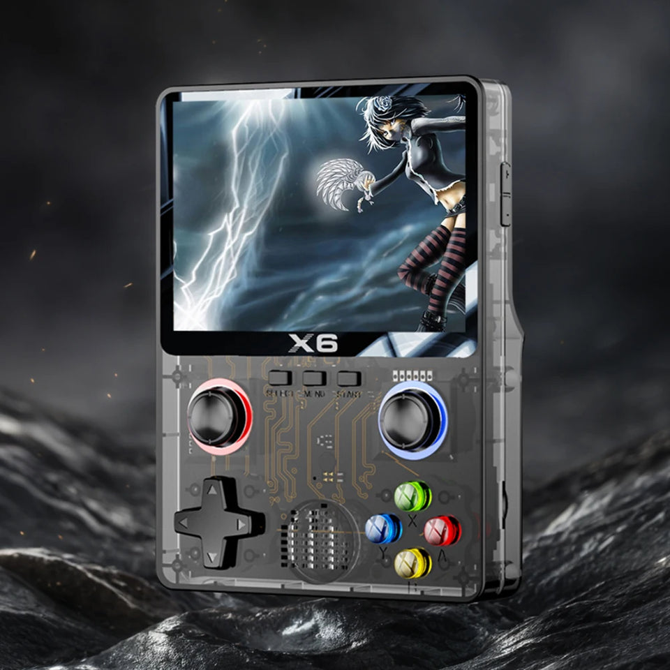 X6 Portable Video Game Console 2000mAh 3.5 Inch IPS Screen 8000 Games Built in 11 Emulators Support Double Player Children Gifts
