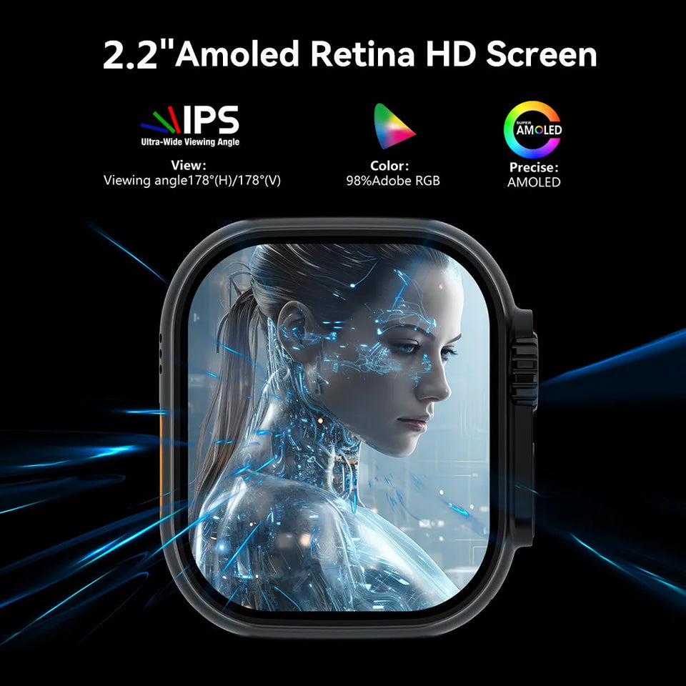 Smart Watch 4G S9 Ultra Android System WIFI GPS Rotary 180° Camera Play Store SIM Card Tiktok Youtube Whatsapp Reply Smartwatch