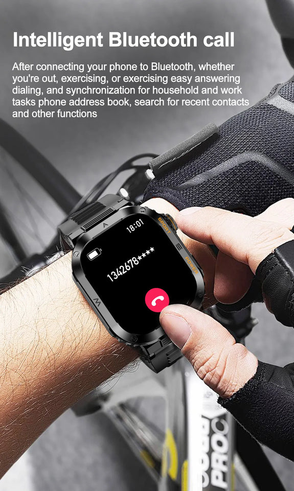 2023 New Full Touch Smart Watch Men For Android Xiaomi Blood Pressure Oxygen Fitness Watch 5 Atm Waterproof Military SmartWatch