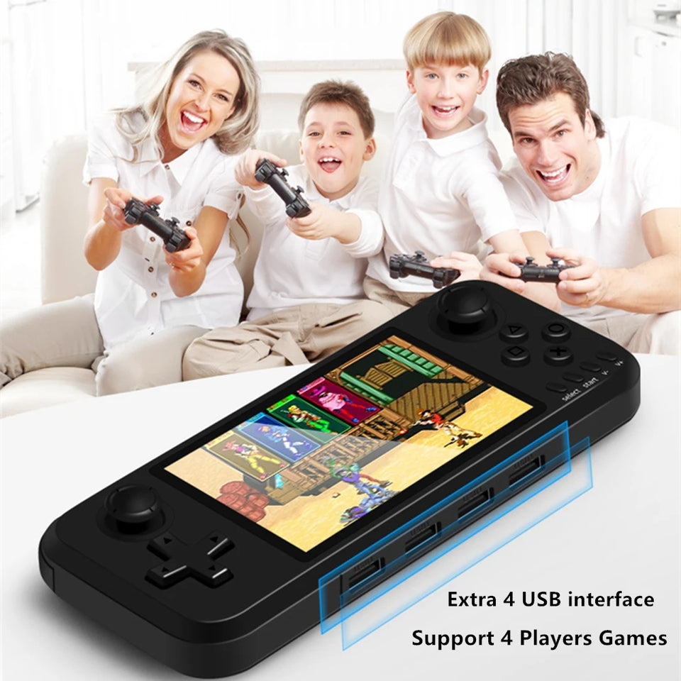 Quad Core 4 Inch Mobile Handheld Retro Game Console 32/64GB with 6000 Free Games for Ps1/Mame/Cps/Snes