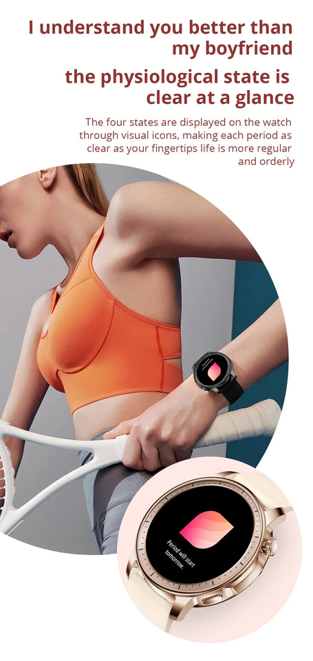 V65 Smartwatch Women 1.32 inch AMOLED Bluetooth Call Smart Watch Custom Dial Watches Heart Rate Tracker For Android iOS Watches