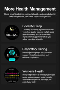 2024 New Non-invasive Blood glucose Smart Watch Blood pressure Blood lipids Uric acid AMOLED HD Screen Laser therapy Smartwatch