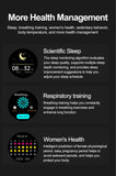 2024 New Non-invasive Blood glucose Smart Watch Blood pressure Blood lipids Uric acid AMOLED HD Screen Laser therapy Smartwatch