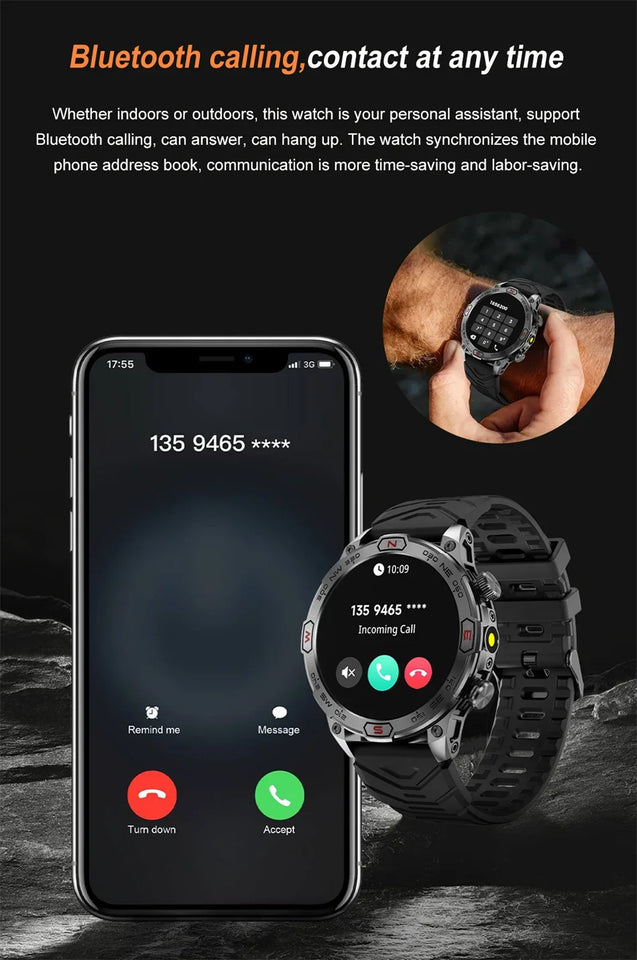 2024New For Huawei Xiaomi GPS Motion Trajectory Smart Watch Men Ultra HD AMOLED Screen Large Battery Bluetooth Call SmartWatches