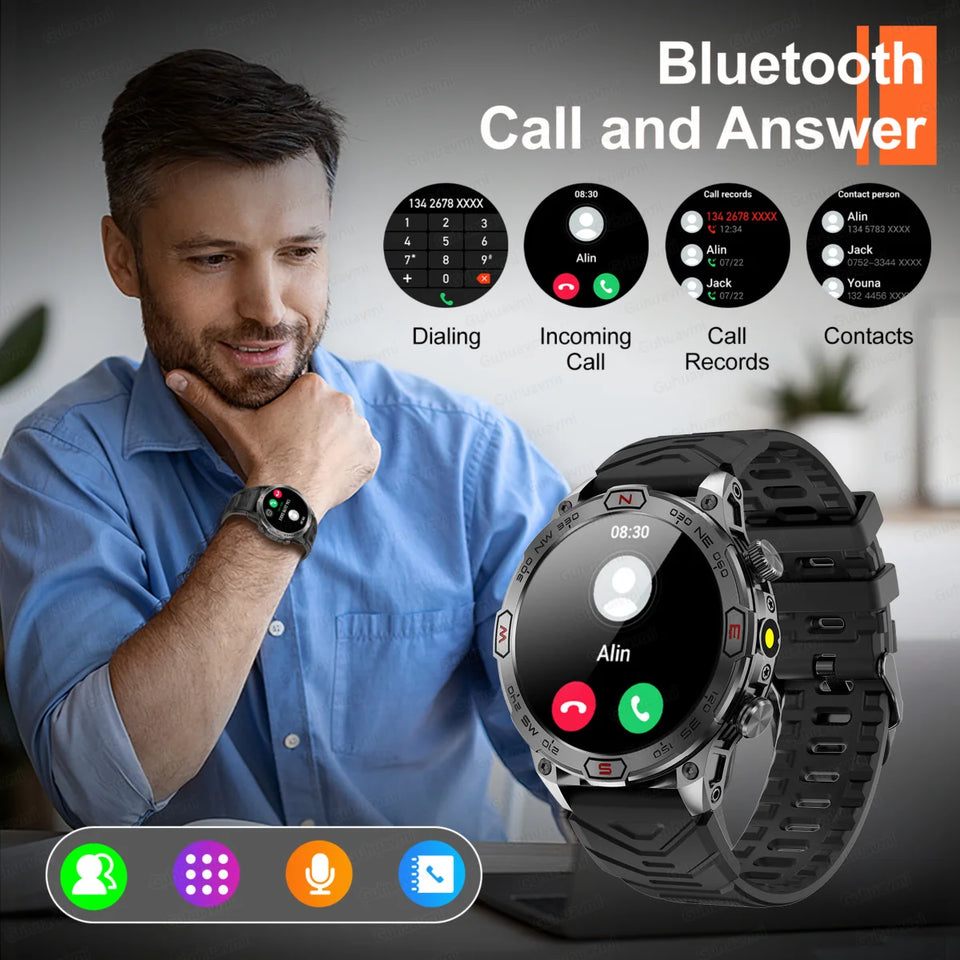2024New For Huawei Xiaomi GPS Motion Trajectory Smart Watch Men Ultra HD AMOLED Screen Large Battery Bluetooth Call SmartWatches