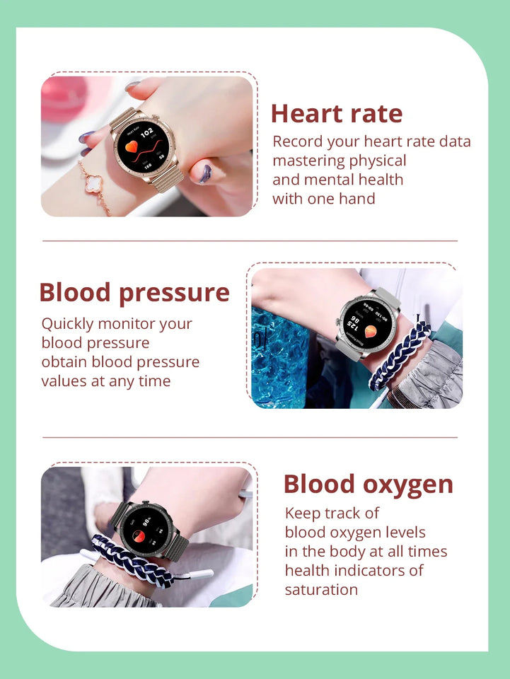 V65 Smartwatch Women 1.32 inch AMOLED Bluetooth Call Smart Watch Custom Dial Watches Heart Rate Tracker For Android iOS Watches
