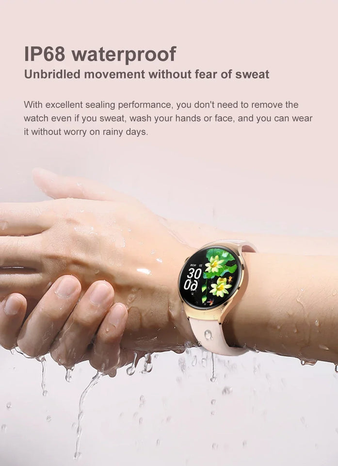 For Huawei IOS Xiaomi Gold Fashion Smart Watch Women GPS Sport Trajectory Heart Rate NFC Bluetooth Call Waterproof Smartwatches