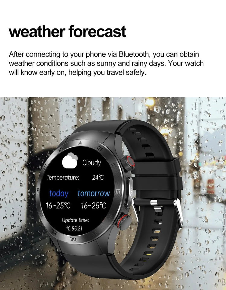 2024 New Non-invasive Blood glucose Smart Watch Blood pressure Blood lipids Uric acid AMOLED HD Screen Laser therapy Smartwatch