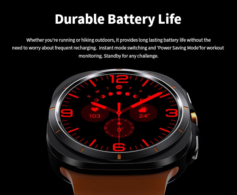 Zordai For Samsung Galaxy Watch Ultra GPS Track Smart Watch Men Amoled Always Display Body Temperature Clock BT Talk Smart Watch